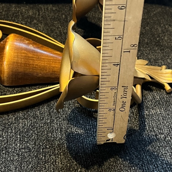 Vintage Wood Metal Double Candle Holder Wall Sconce - Picture 5 of 9